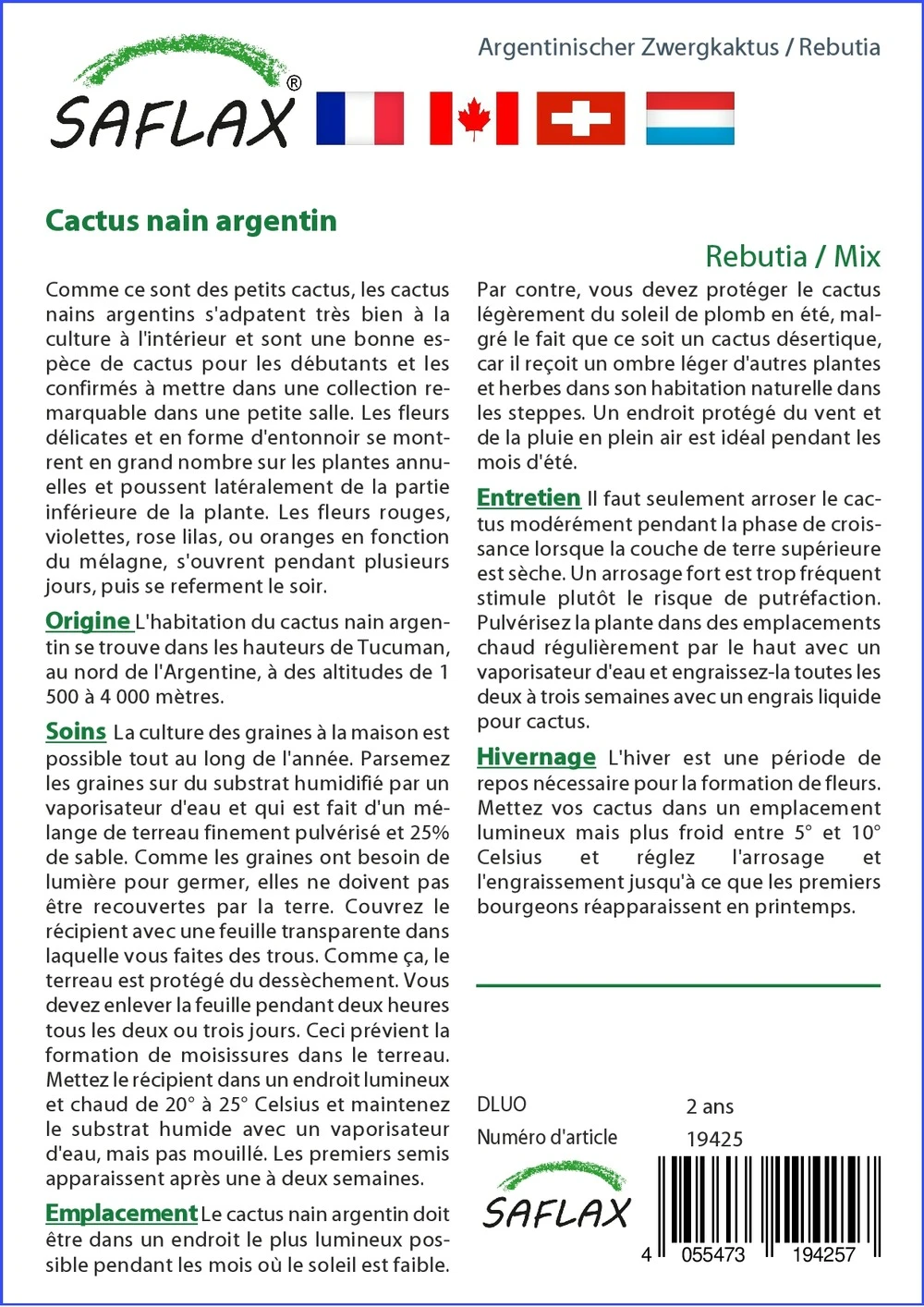 Kit De Culture - Cactus Nain Argentin - 40 Graines - Rebutia / Mix 3 Kit De Culture - Cactus Nain Argentin - 40 Graines - Rebutia / Mix – Image 3