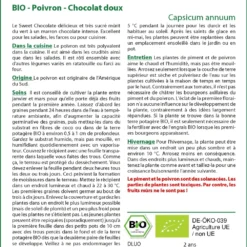 Kit De Culture - Bio - Poivron - Chocolat Doux - 10 Graines - Capsicum Annuum -Karcher Soldes 640641e55c1b33.99257532