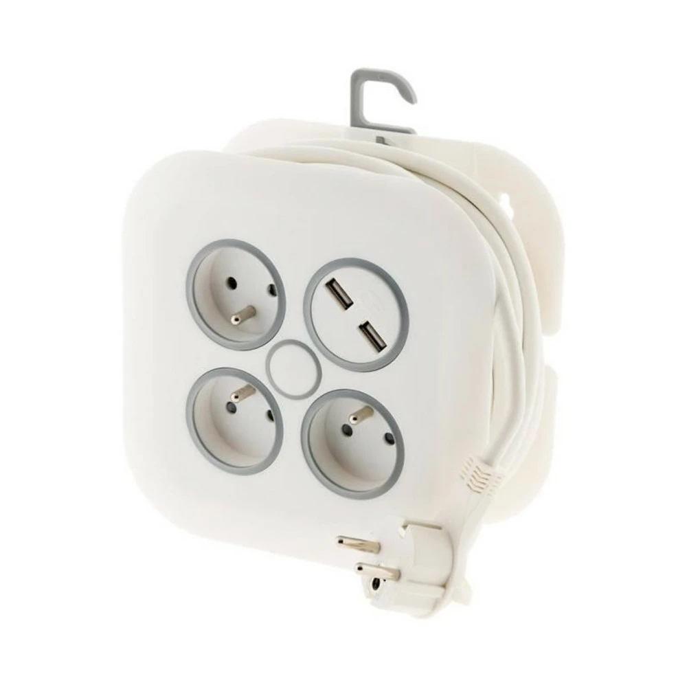 Enrouleur Domestique 7m - 3 Prises 2p+t 16a + 2x Usb 3 Enrouleur Domestique 7m - 3 Prises 2p+t 16a + 2x Usb – Image 3
