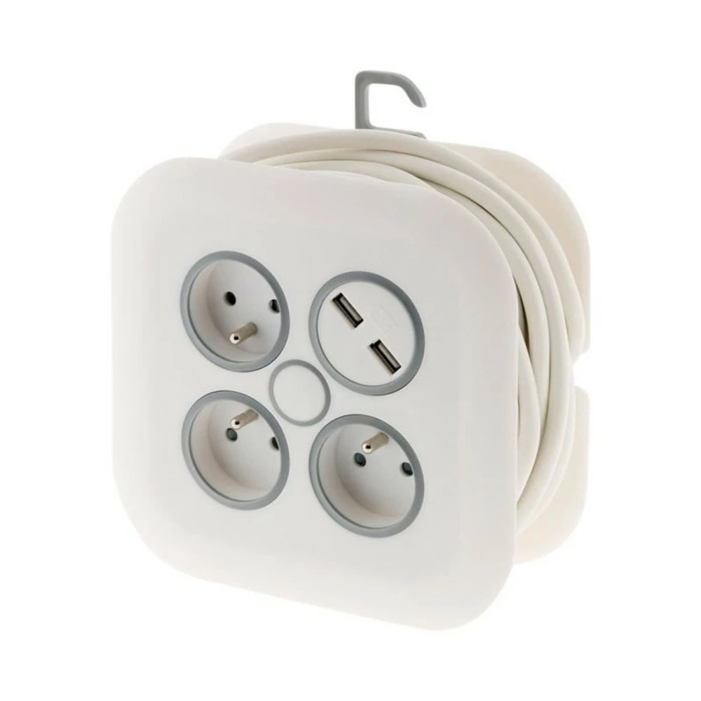 Enrouleur Domestique 7m - 3 Prises 2p+t 16a + 2x Usb 4 Enrouleur Domestique 7m - 3 Prises 2p+t 16a + 2x Usb – Image 4